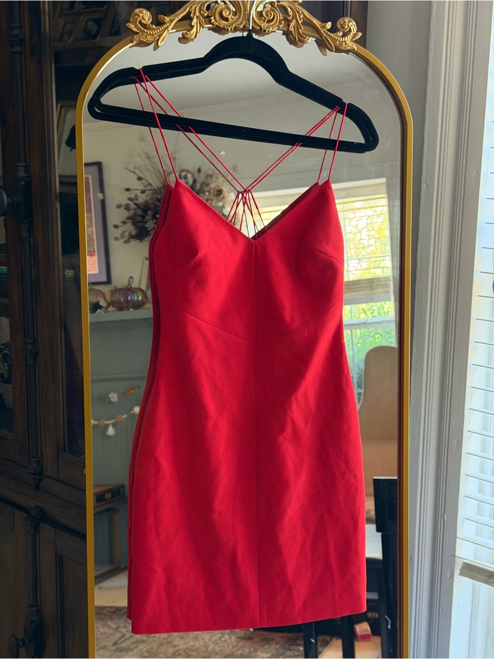 Likely Red Strappy V-Neck Mini Dress